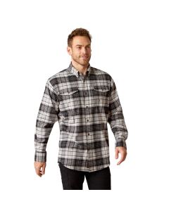 Ariat Men's Rebar Flannel DuraStretch Shirt, Charcoal