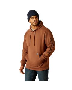 Ariat Men's Rebar Graphic Hoodie, Aztec/Coffee