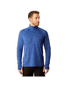Ariat Men's Rebar Gridwork Baselayer 1/4 Zip, Glacier Blue