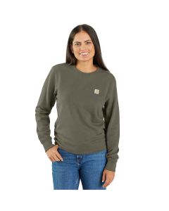 Carhartt Women's Midweight Crewneck Sweatshirt, color: Dusty Olive