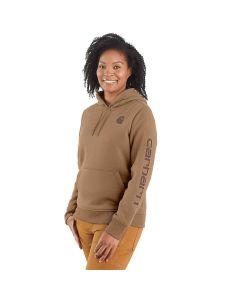 Carhartt Women's Relaxed Fit Midweight Logo Hoodie, Flaxseed