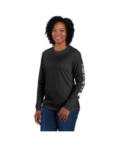 Carhartt Women's Graphic Long Sleeve Logo Tee, Black