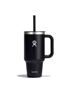 Hydro Flask 32oz All Around Travel Tumbler in the color black with a white logo.